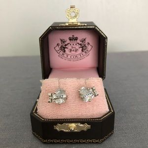Juicy Couture Crystal Heart Bow Earrings